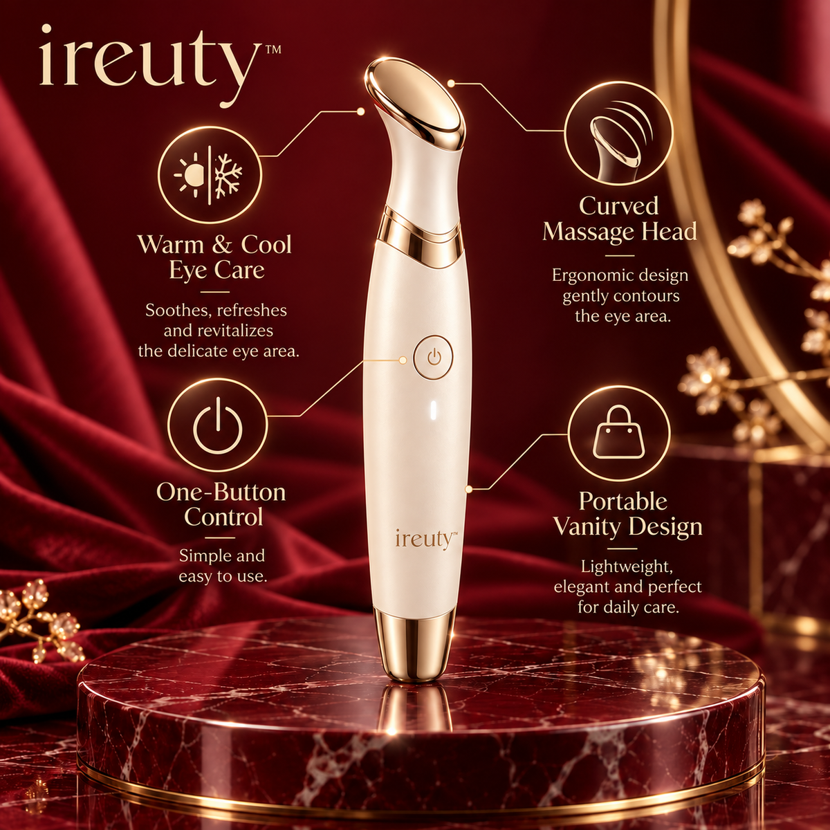 ireuty EyeVeil warm and cool eye massager benefits image