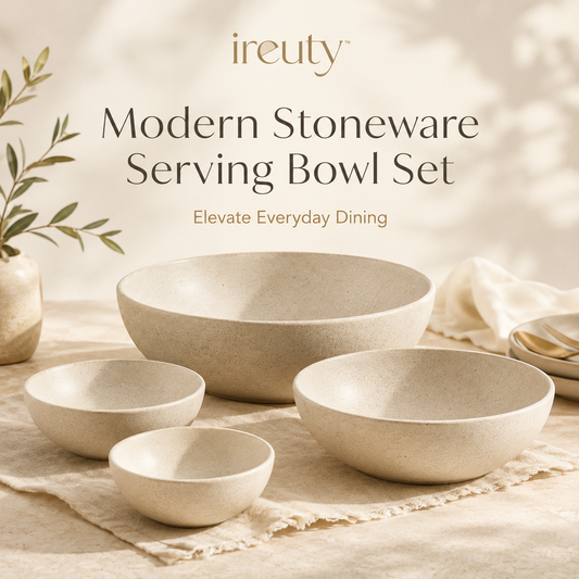 𝒊𝒓𝒆𝒖𝒕𝒚™ modern neutral stoneware serving bowl set