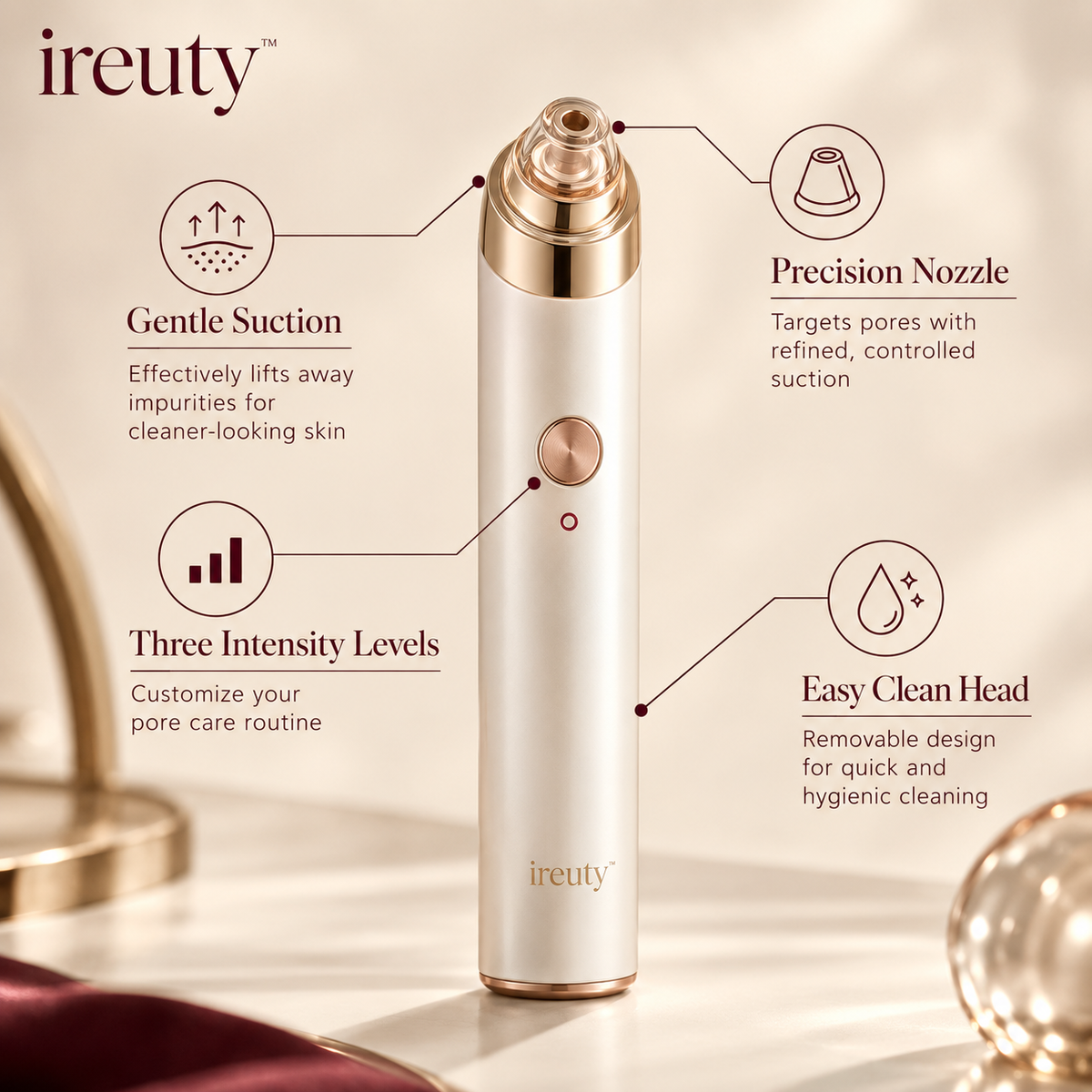 ireuty ClearVeil pore cleansing modes and precision nozzle