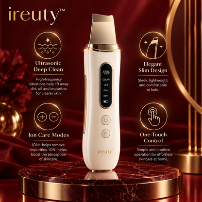 ireuty SonicGlow ultrasonic skin scrubber benefits image